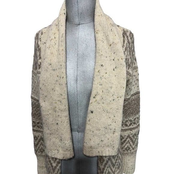 Spin-dl. Design Network Open Shawl Collar Knit Wool Angora Blend Cardigan XS - Picture 2 of 11